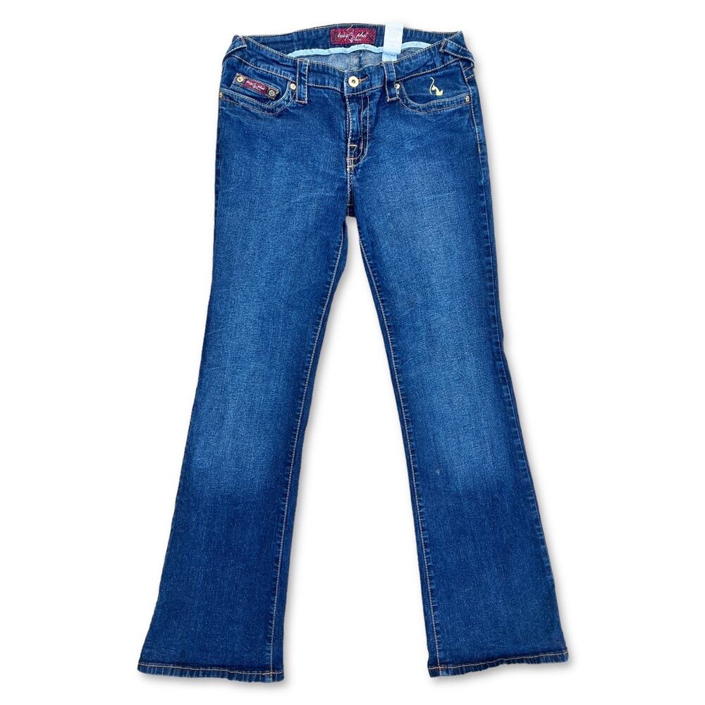 Y2K 2000s Baby Phat Low Rise Flared Jeans Dark Wash | Size 29 x 32 | - Picture 2 of 8